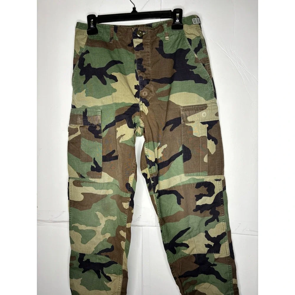 US Military Woodland Camo BDU Cargo Pants Ripstop Small Long Mens Tactical Army